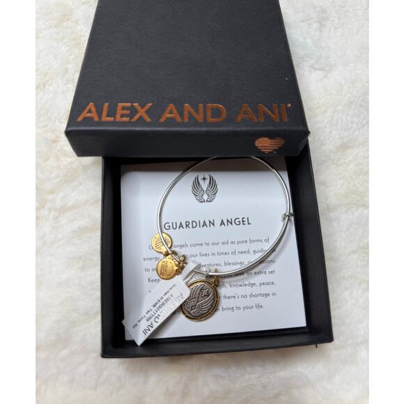 Alex and Ani Jewelry - Alex and Ani Guardian Angel Charm Bangle Bracelet | Silver & Gold Tone